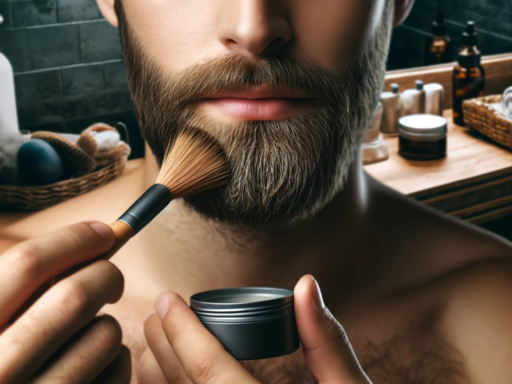 homem usando produto na barba